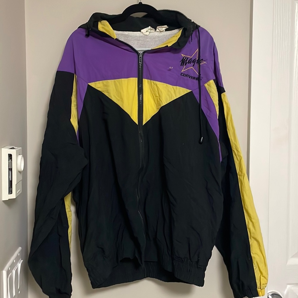 Converse Large 80’s Grailed Vintage Magic Johnson ￼NBA LA Lakers windbreaker